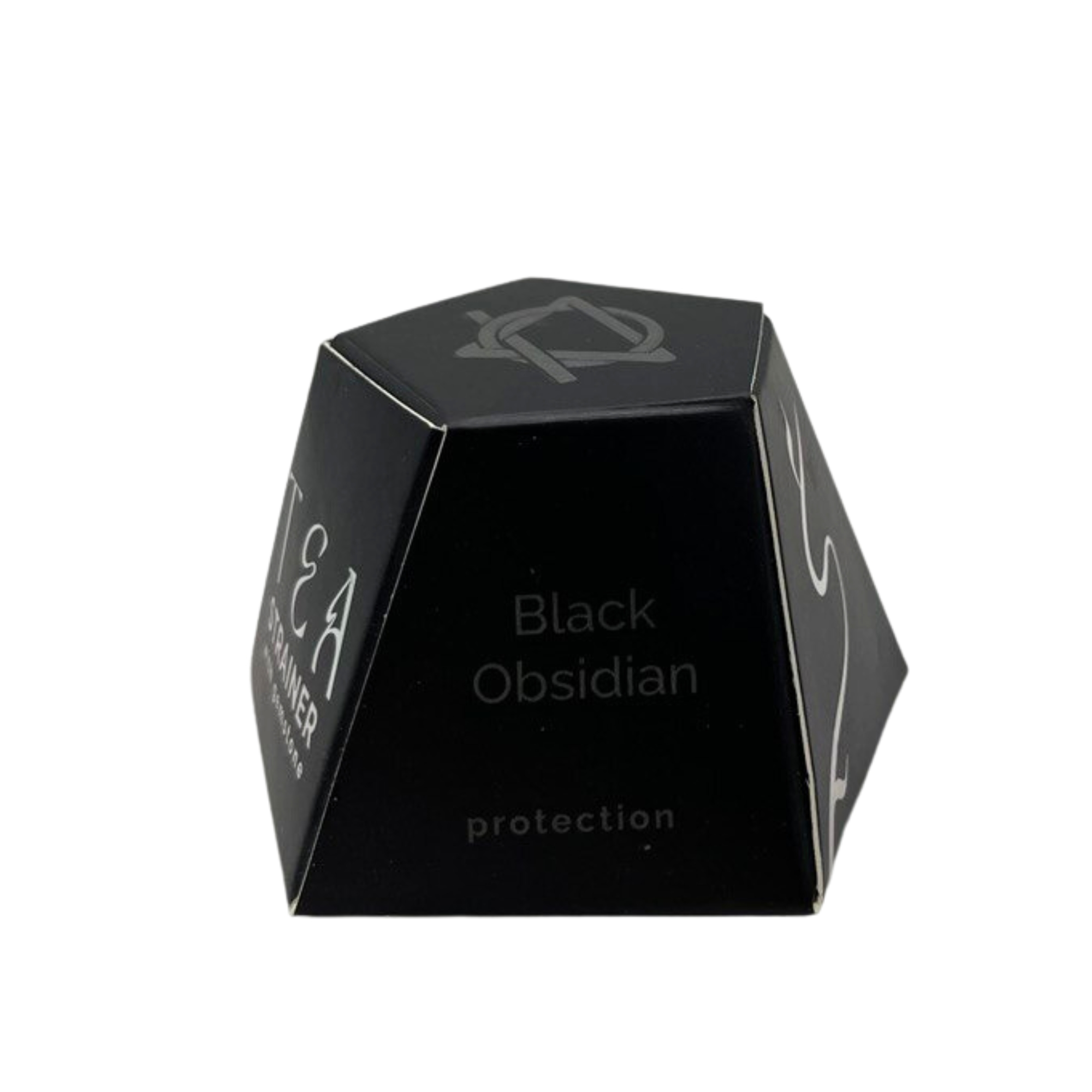 Rohkristall-Edelstein-Teesieb - Schwarzer Obsidian